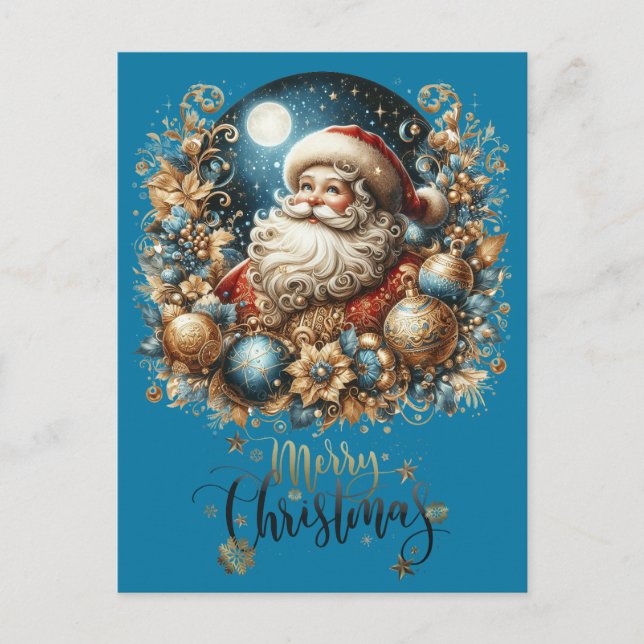 Postal Papá Noel y Feliz Navidad  (Anverso)