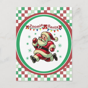Postal Papá Noel Zoomie de Navidad