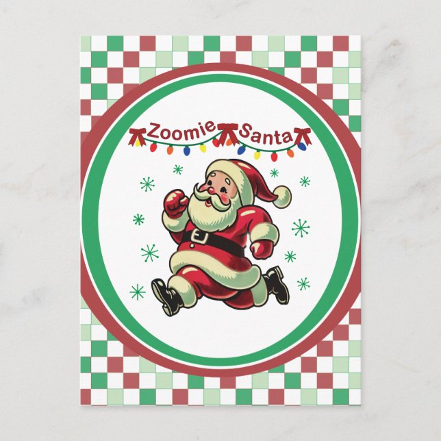 Postal Papá Noel Zoomie de Navidad (Anverso)