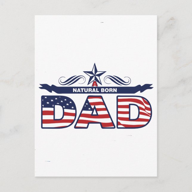 Postal Papá, Padre, Un Padre Natural Nacido (Anverso)