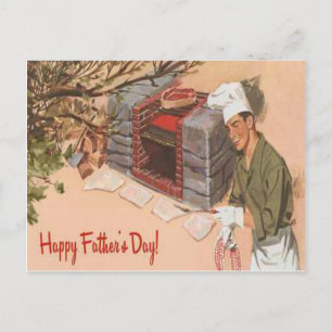 Postal Papa Parrilla Barbacoa Anuncio Retro Día del Padre