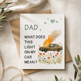 Postal “Papá, ¿Qué Significa Esta Luz En Mi Coche?”