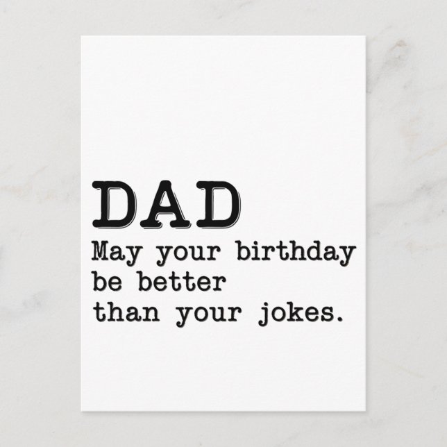 Postal Papá, que tu cumpleaños sea mejor que tus chistes (Anverso)