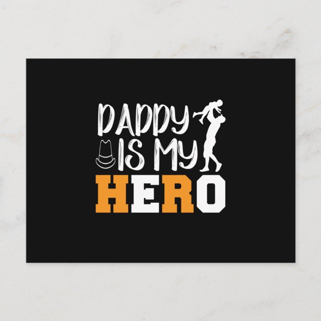 Postal Papá Regalos | Papi es mi héroe (Anverso)
