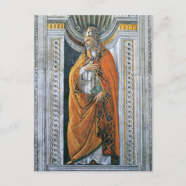 Postal Papa San Sixto II por Sandro Botticelli (Anverso)