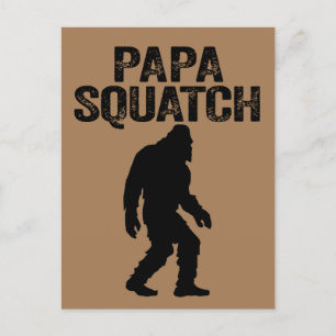Postal Papa Squatch Divertido Bigfoot - Regalo del Día de