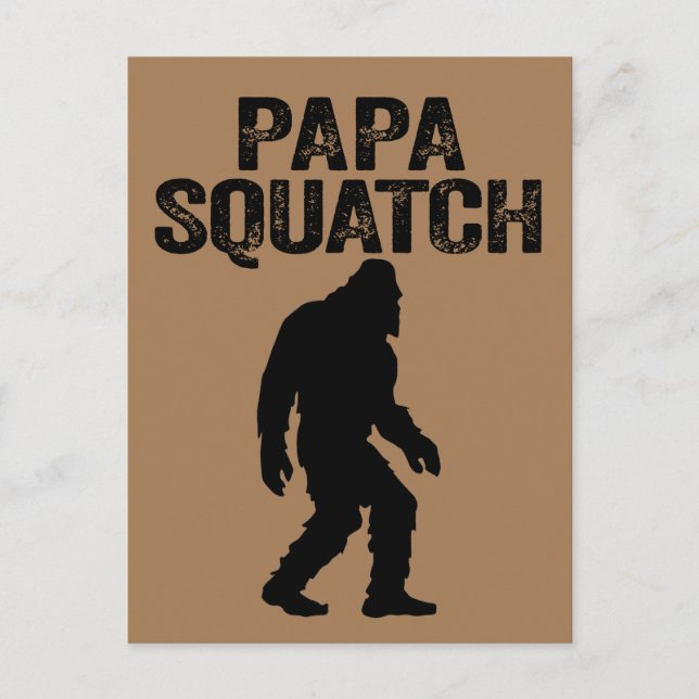 Postal Papa Squatch Funny Bigfoot - Regalo del Día del Pa (Anverso)