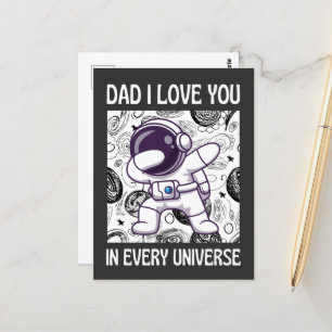 Postal Papá te amo en cada universo Astronauta Dabbing
