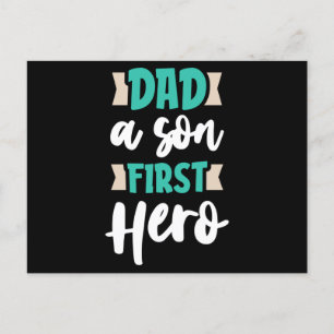 Postal Papá un hijo primer héroe