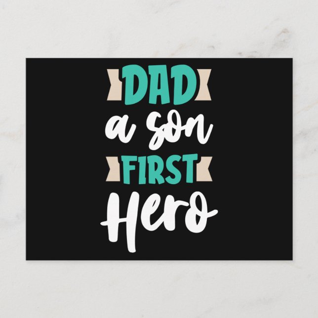Postal Papá un hijo primer héroe (Anverso)