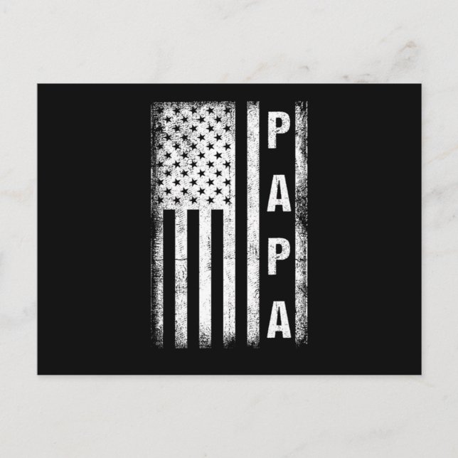 Postal Papa USA Flag Father Dad Daddy Fathers Day Family  (Anverso)