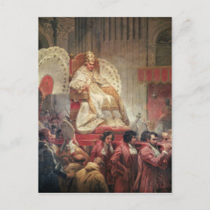Postal Papa VIII en St. Peter's en la Gestatoria de Sedia