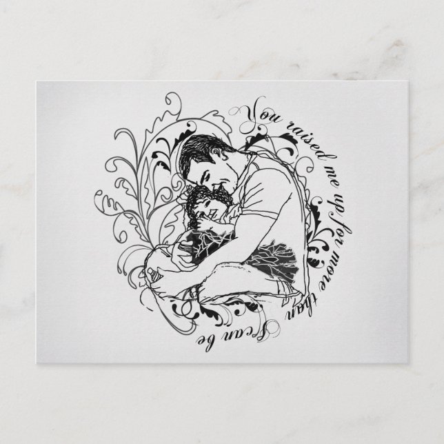 Postal Papá y la hija (Anverso)