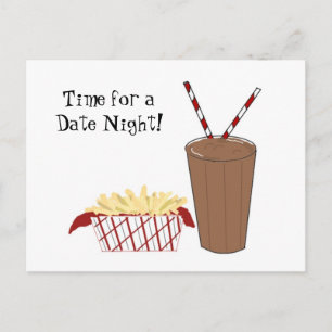 Postal Papas fritas y un batido