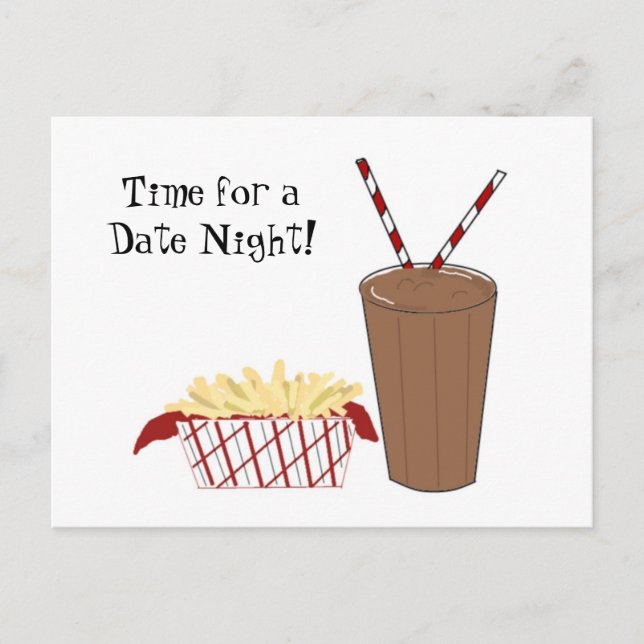 Postal Papas fritas y un batido (Anverso)