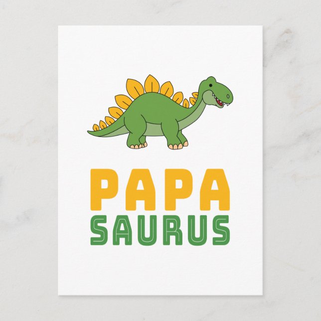 Postal Papasaurus Dinosaur Stegosaurus Día del Padre (Anverso)