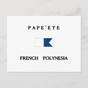 Postal Pape'ete Polinesia Francesa Alfa Bandera de Buceo