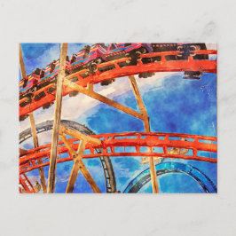 Postal Papel colorido de la montaña rusa