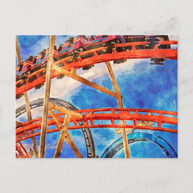 Postal Papel colorido de la montaña rusa (Anverso)