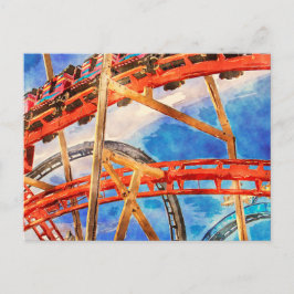 Postal Papel colorido de la montaña rusa