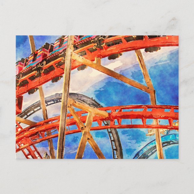 Postal Papel colorido de la montaña rusa (Anverso)