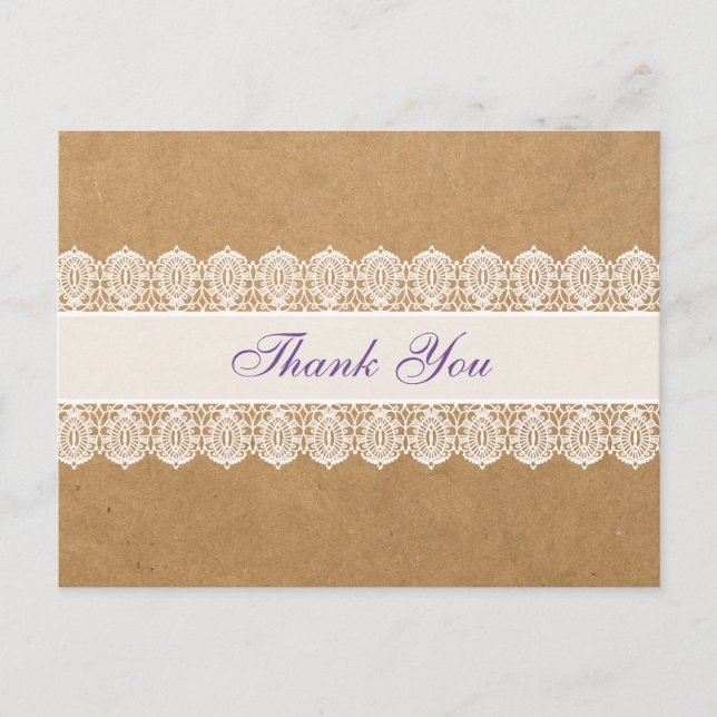 Postal Papel con coraje delgado - Moda Gracias Morado (Anverso)