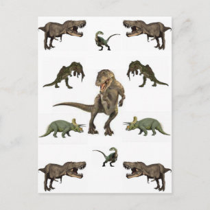 Postal Papel de ajuste de dinosaurios