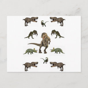 Postal Papel de ajuste de dinosaurios