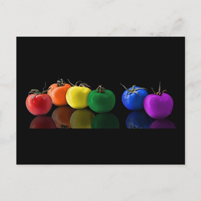POSTAL PAPEL DE ARTE DIGITAL COLORIDO DE RAINBOW TOMATES  (Anverso)