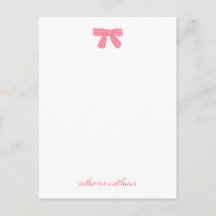 Papel de carta personalizado lazo rosa Chic Femeni