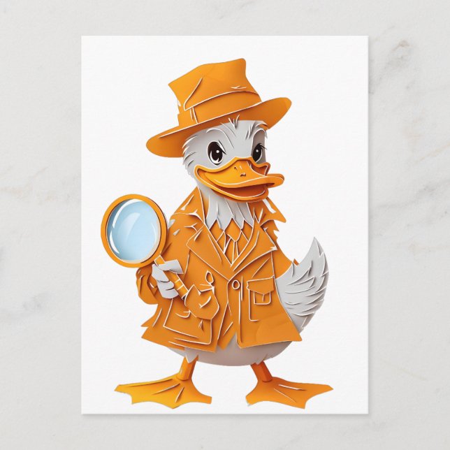 Postal Papel de detective en papeleta de Naranja (Anverso)