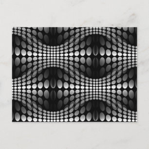 Postal Papel de escritorio de las olas punteadas negro y