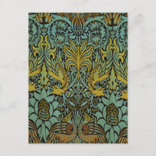 Postal Papel de escritorio de William Morris Peacock Drag
