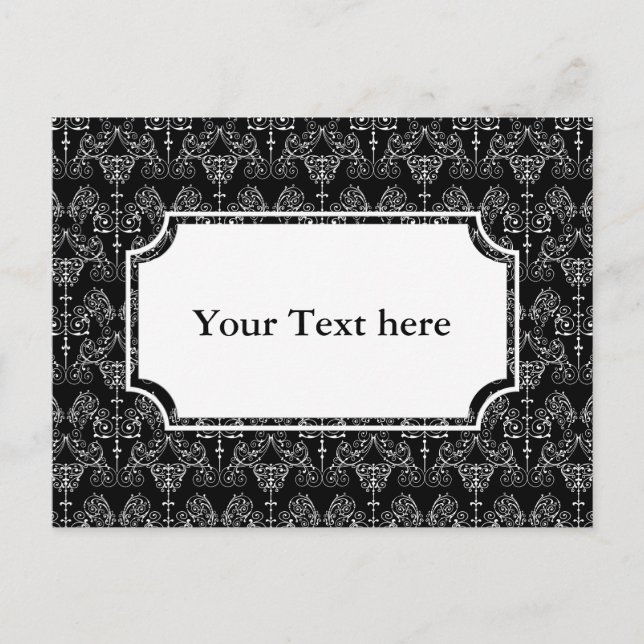 Postal Papel de fondo de tapicería de damascos de época - (Anverso)