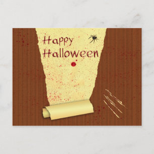 Postal Papel de fondo sangriento de Halloween