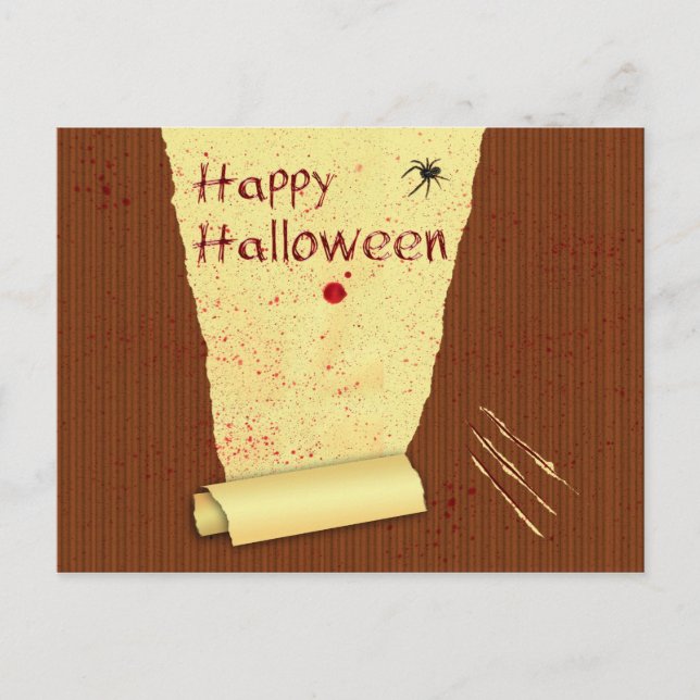 Postal Papel de fondo sangriento de Halloween (Anverso)