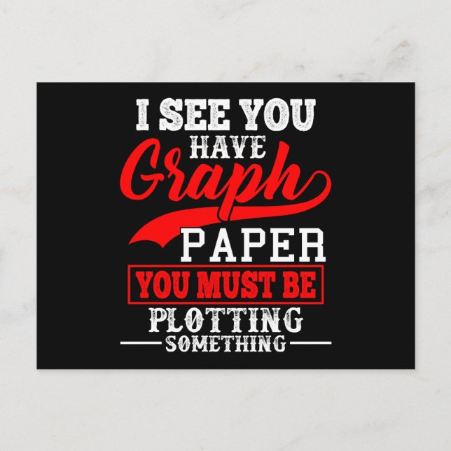 Postal Papel de gráfico de matemáticas trazando algo Prof (Anverso)