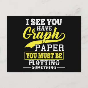 Postal Papel de gráfico de matemáticas trazando algo Pun