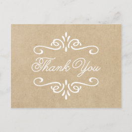 Postal Papel de Kraft de época | Graduación Gracias