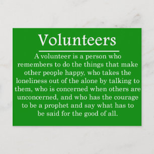 Postal Papel de los voluntarios
