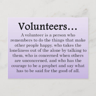 Postal Papel de los voluntarios