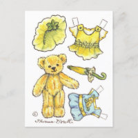 Papel de oso amarillo Petunia Teddy Dolor linda po