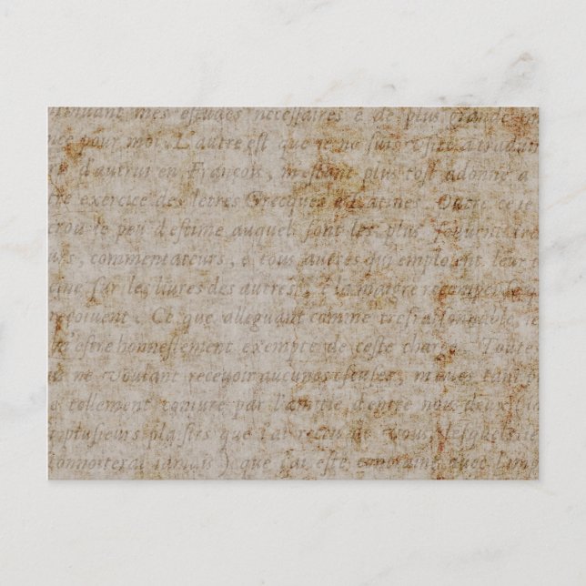 Postal Papel de pergamino viejo del texto del moreno de (Anverso)