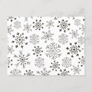 Postal Papel de regalo de Navidad en blanco y negro