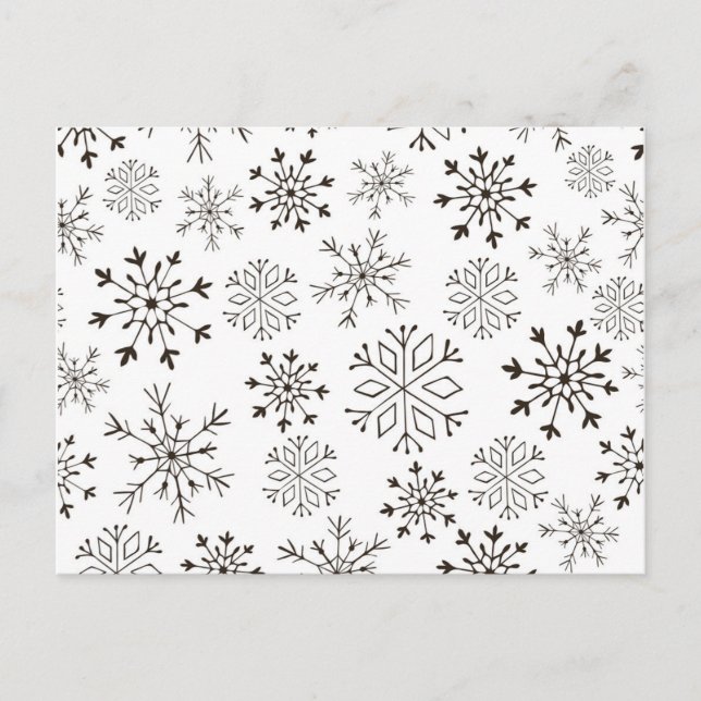 Postal Papel de regalo de Navidad en blanco y negro (Anverso)