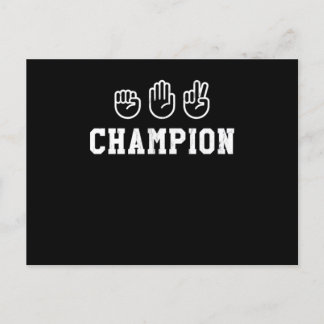 Postal Papel de rock tijeras Campeón de Rótulo de mano