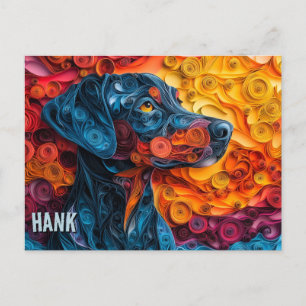 Postal Papel doberman arruina retrato de perro de arte