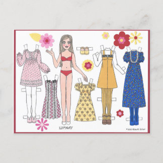 Postal Papel Doll Postcard MOD DOLLIES "Lindsay"