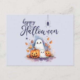 Postal Papel fantasma de la calabaza fantasma de Hallowee