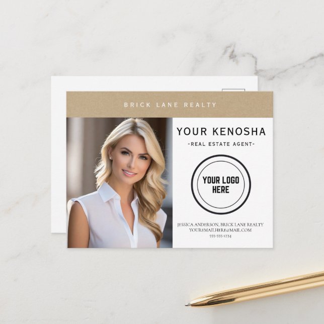 Postal Papel Kraft Profesional Tu Ciudad Inmobiliaria  (Anverso/Reverso In Situ)